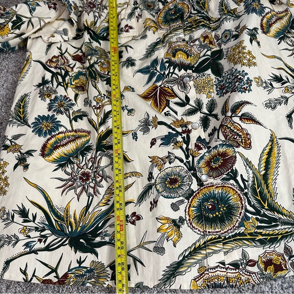 Tuckernuck Floral Ruffle Blouse - Cream and Green - Picture 14 of 16